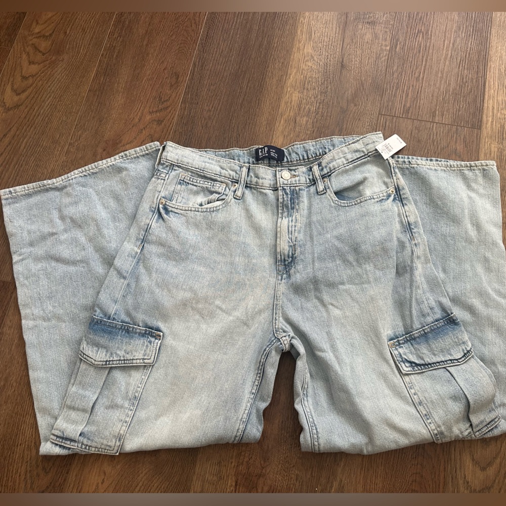 NWT Gap Denim High Rise Wide Leg 12/31 S Light Soft Denim